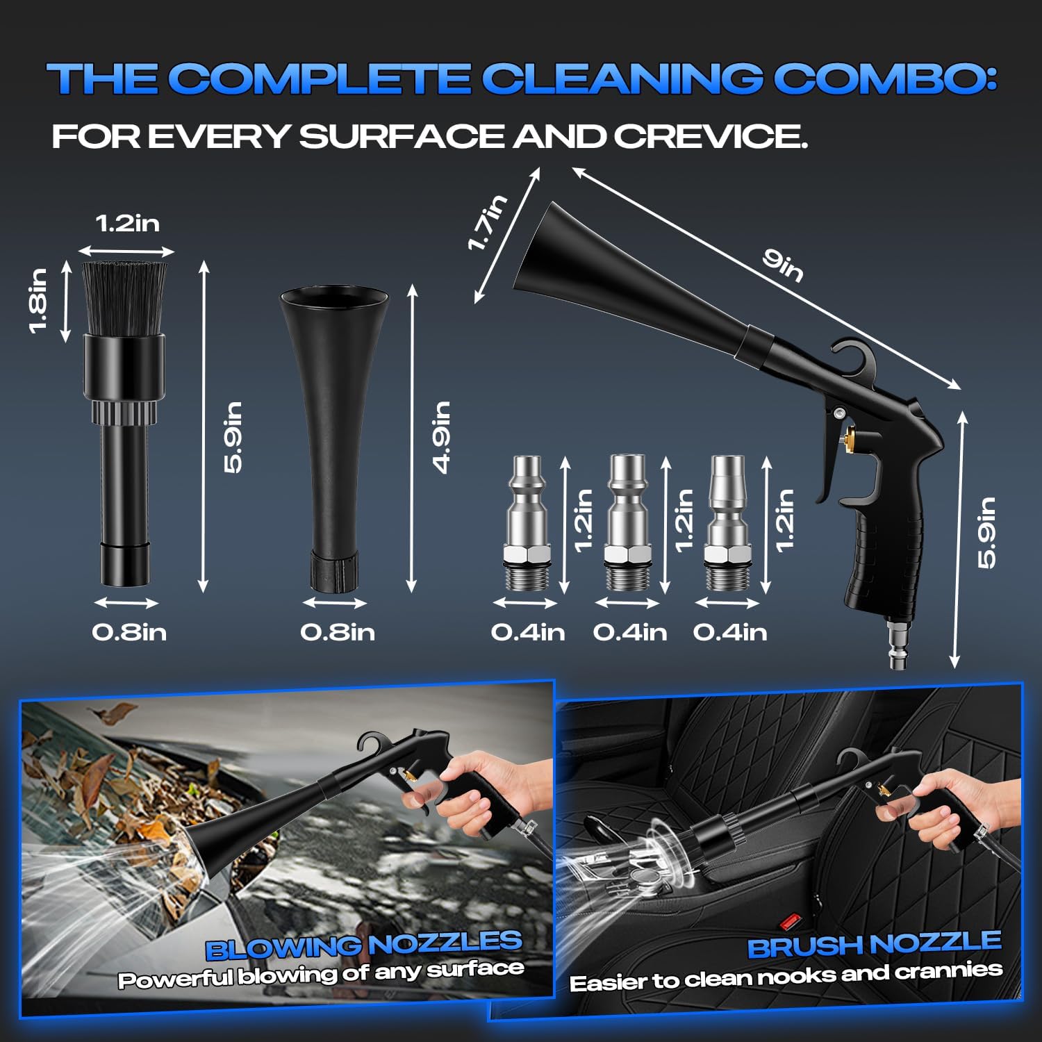 Detalle 2 de BRNMLD Car Cleaning Gun Detailing Interior Dryer Air Blow Gun