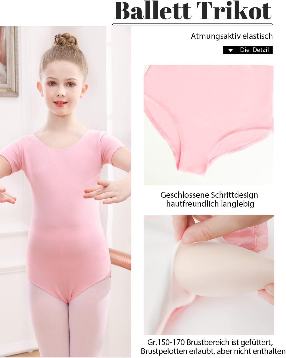 Detalle 2 de Kefiyis Body Danza Classica Cotone Taglia 110-170