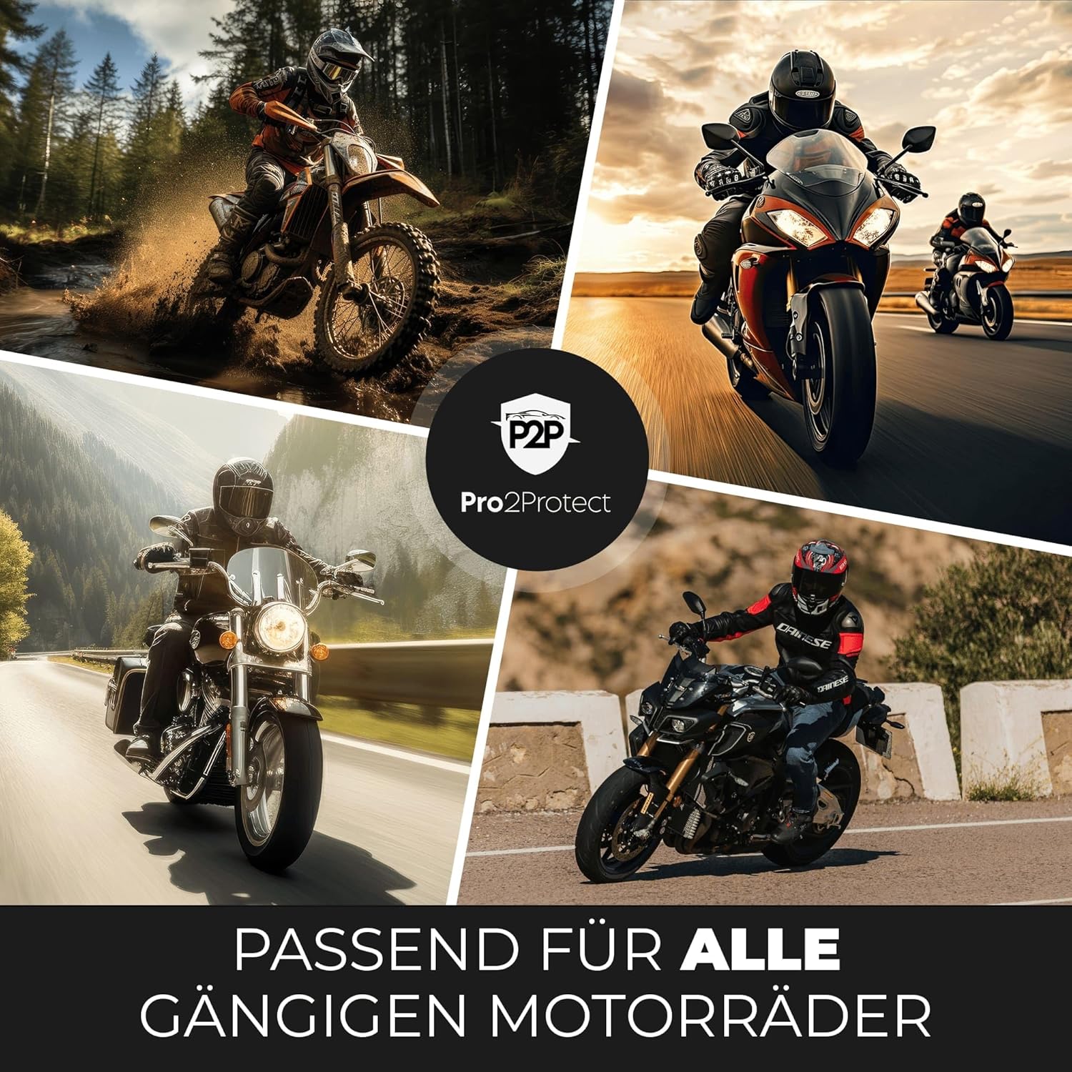 Thumbnail 3 de Pro2Protect Motorrad Abdeckplane – 245x105x125 cm, wasserdicht, Oxford Material, Reflektorstreifen, Universalpassform