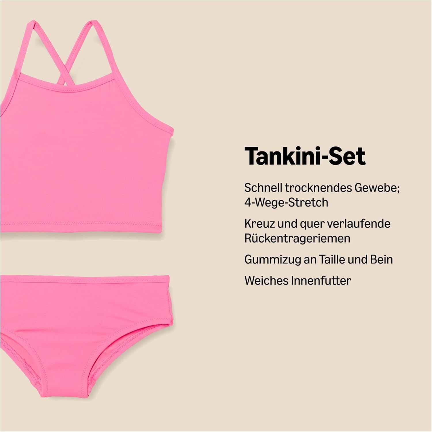 Thumbnail 1 de Amazon Essentials Mädchen Tankini-Set – figurbetonte Passform mit 4-Wege-Stretch