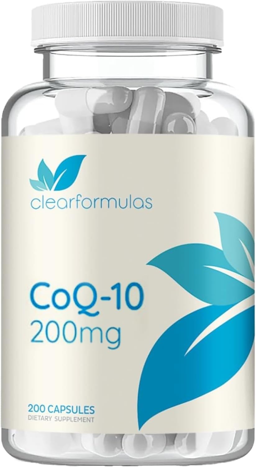 Detalle de Clear Formulas CoQ10 200mg Ubiquinone Capsules, 200 Count