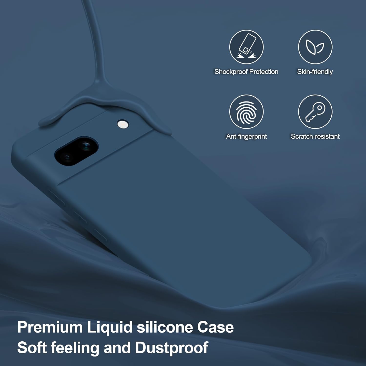 Thumbnail 2 de Btstring Case for Google Pixel 7A – Soft Silicone Case with Upgraded Camera Protection, Blue