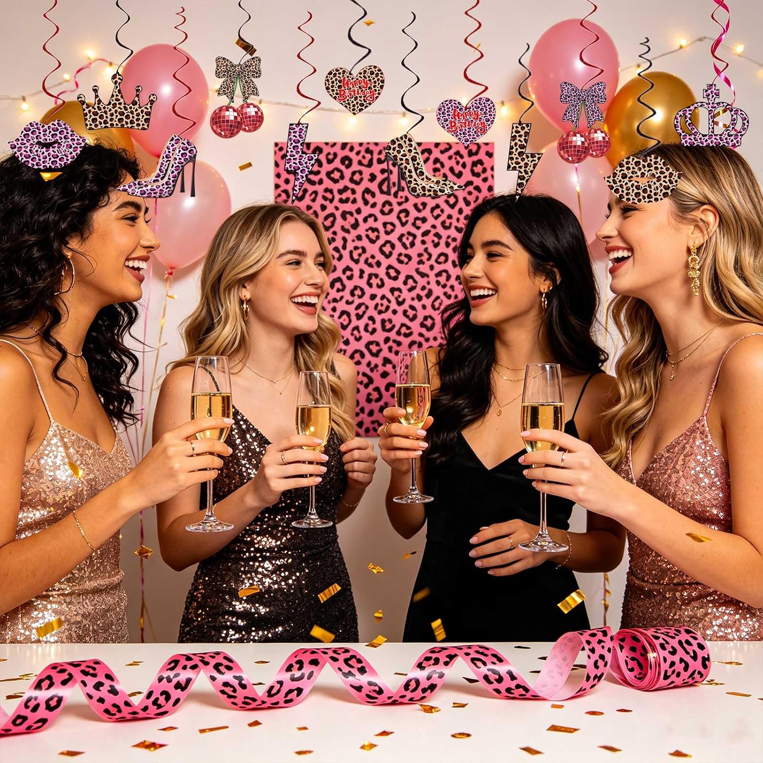 Detalle 2 de Cheetah Print Party Decorations, 24-Piece Set