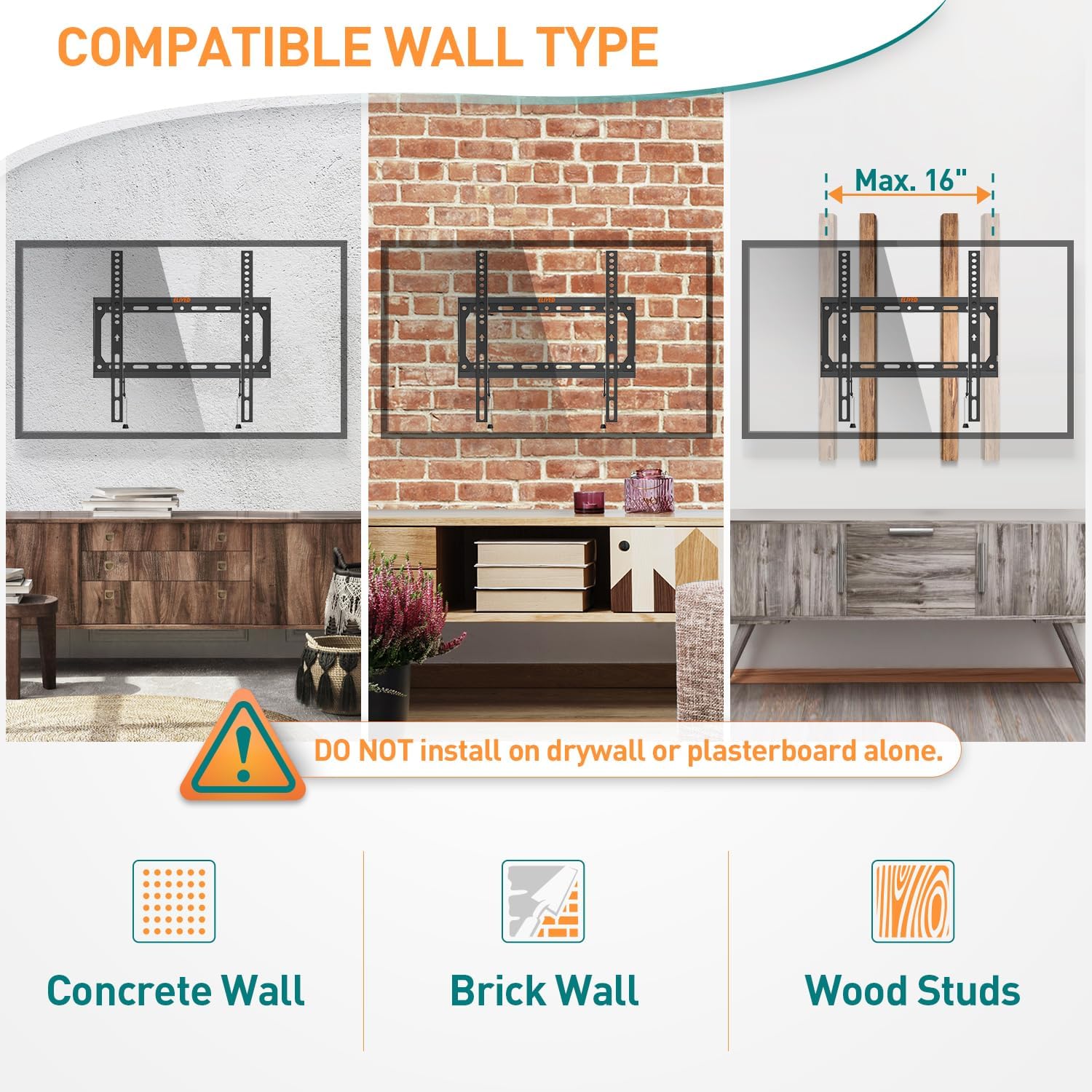 Thumbnail 6 de ELIVED EV3036 Tilt TV Wall Bracket 45KG