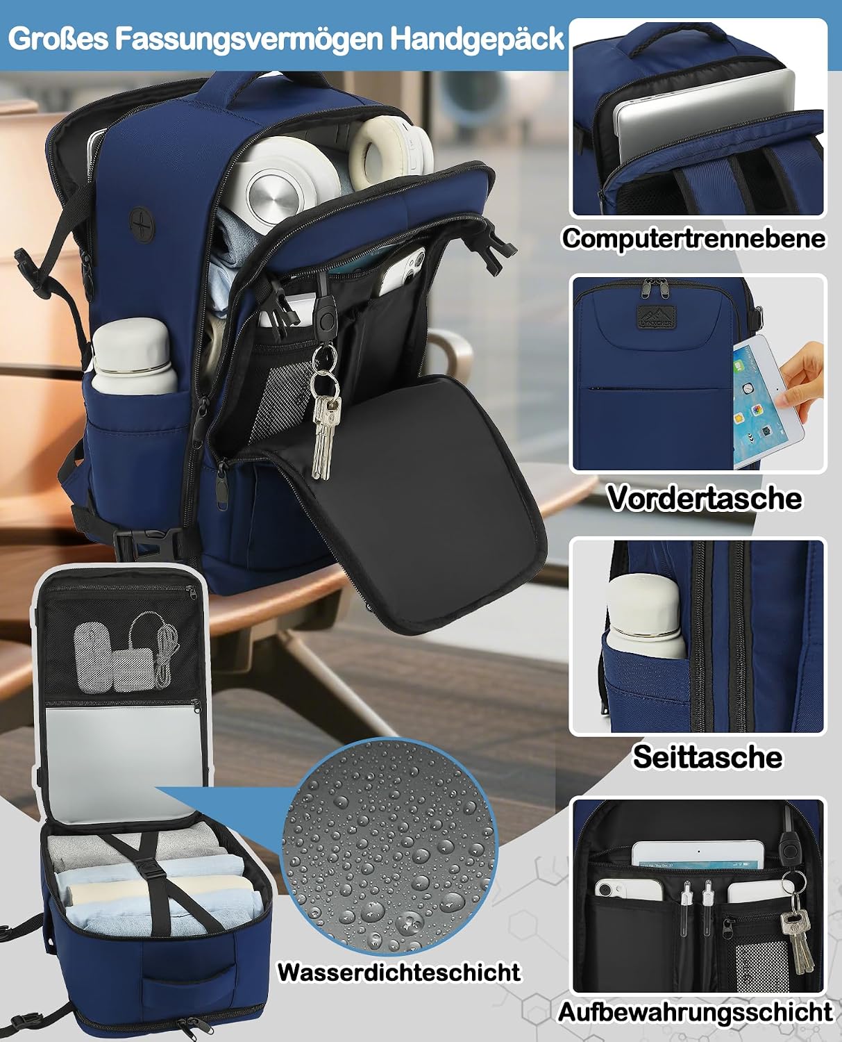 Detalle 2 de LYNXCHER Handgepäck Rucksack 40x20x25