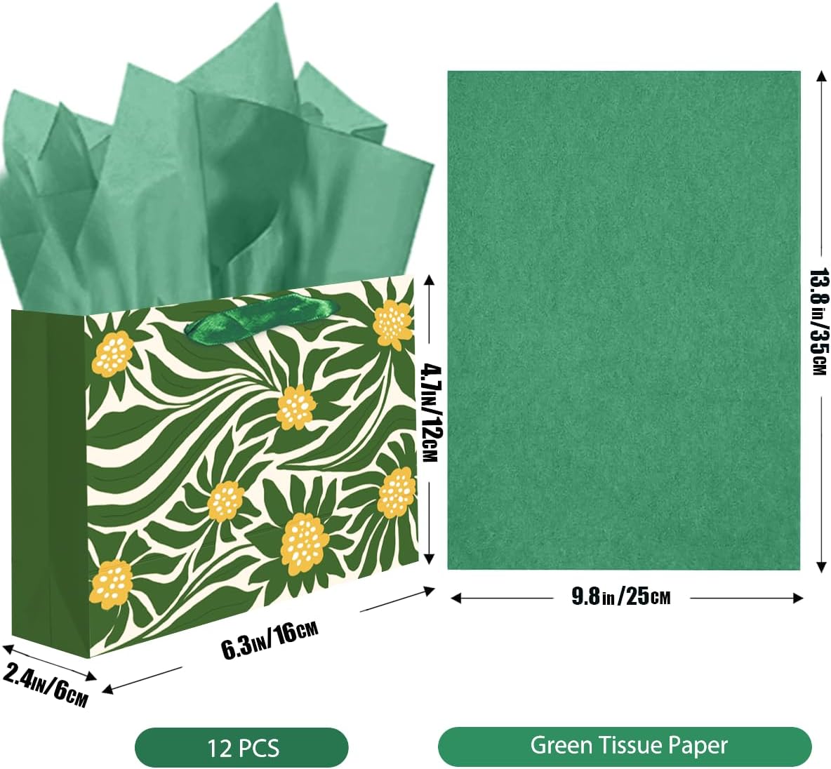 Detalle de Qiqee paper gift bags, 6.3 x 4.7 x 2.4 inches