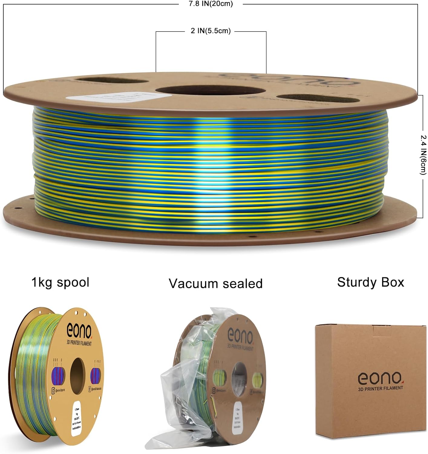 Thumbnail 6 de EONO Filament PLA 1,75 mm 1kg 🎨