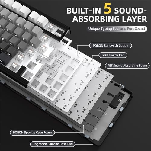 Detalle de AJAZZ x Attack Shark X85: teclado mecánico 75% con perilla, conexión triple y hot-swap