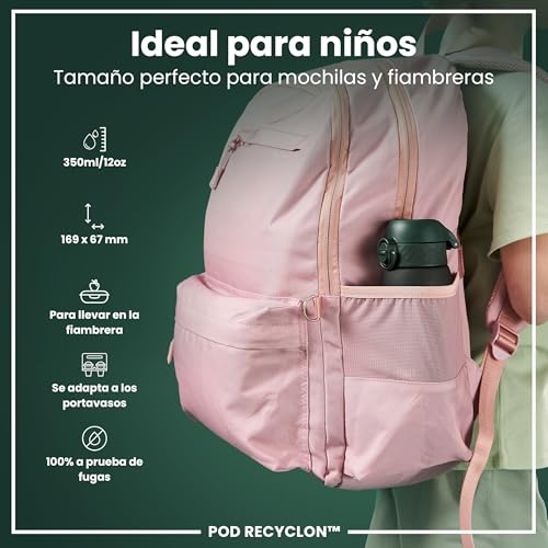 Detalle de ion8 Botella agua 350 ml para niños 🌿🚰