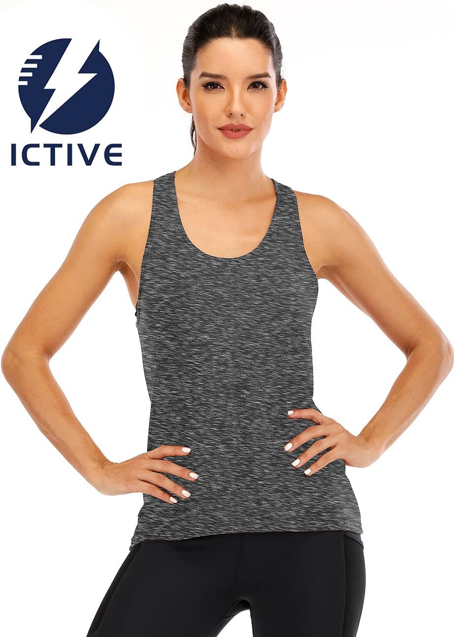 Detalle de ICTIVE Womens Cross Backless Workout Top – Racerback Tank for Yoga, Running, and Training