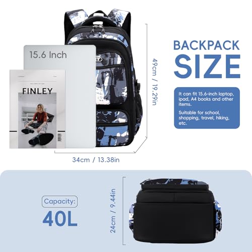 Detalle de Amythe Zaino 40L per Ragazzi – Nero, Grande e Versatile