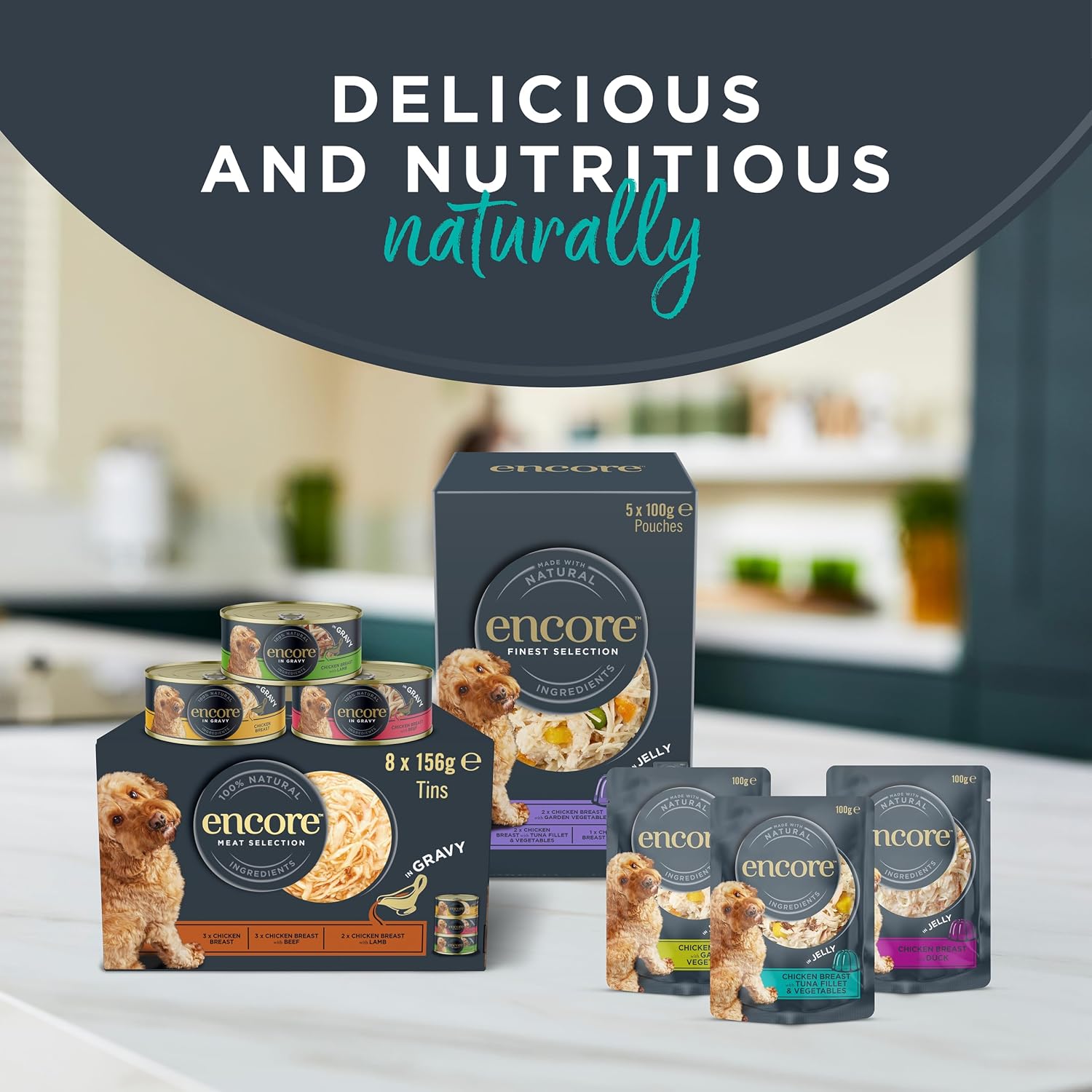 Thumbnail 6 de Encore Natural Wet Dog Food Tin 12x156g: Chicken Breast with Rice in Broth