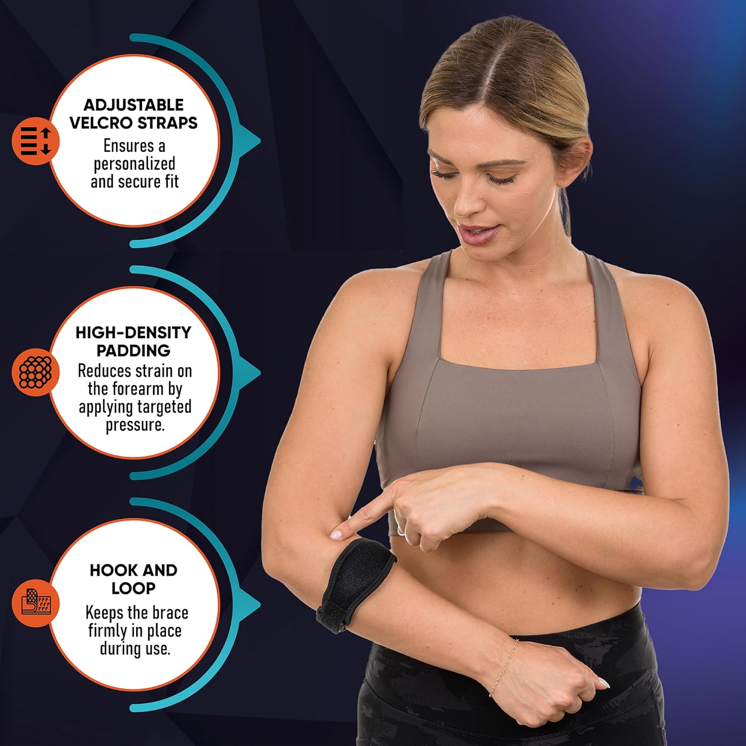Thumbnail 5 de PhysFlex 2-Pack Elbow Brace: Adjustable Support for Tendonitis, Tennis & Golfer's Elbow Relief