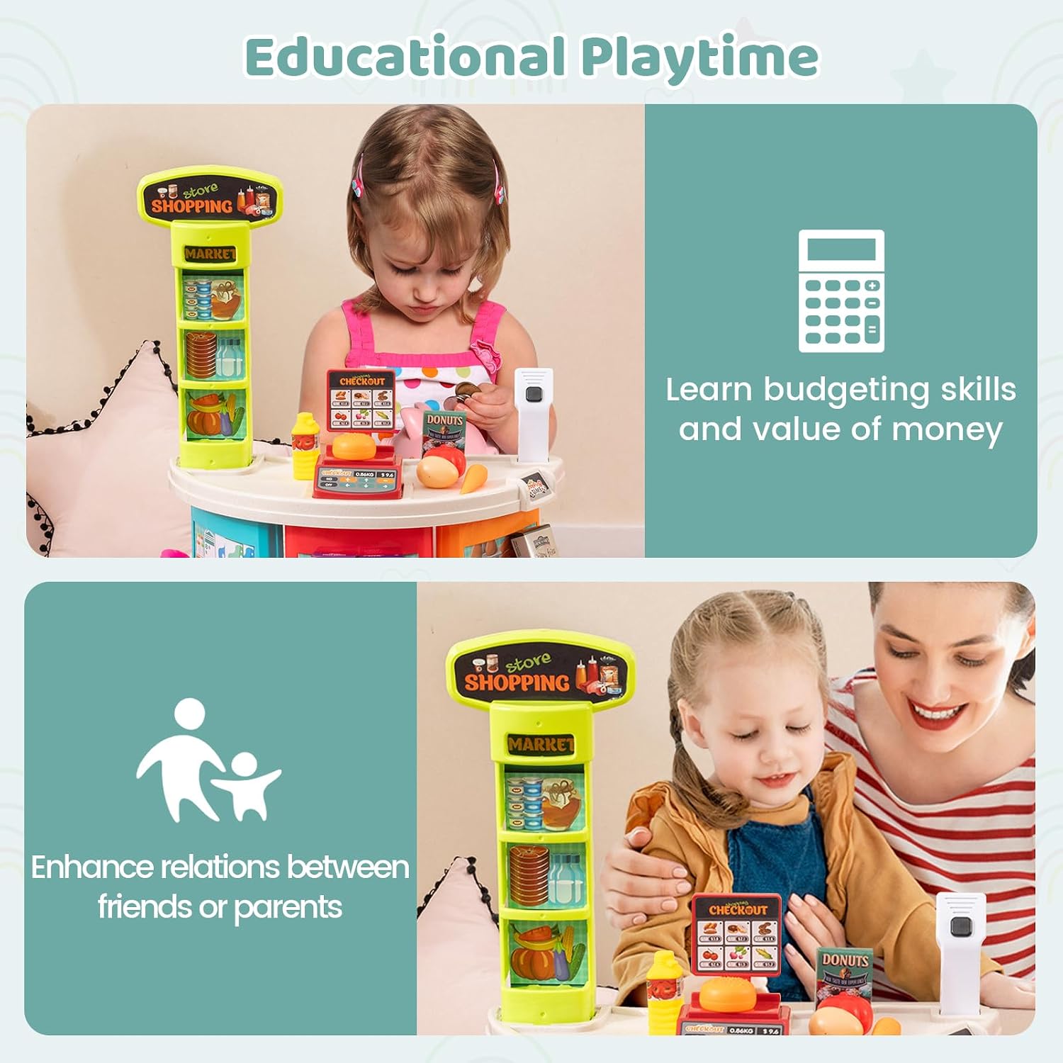 Detalle de Costzon Grocery Store Playset, 76-Piece