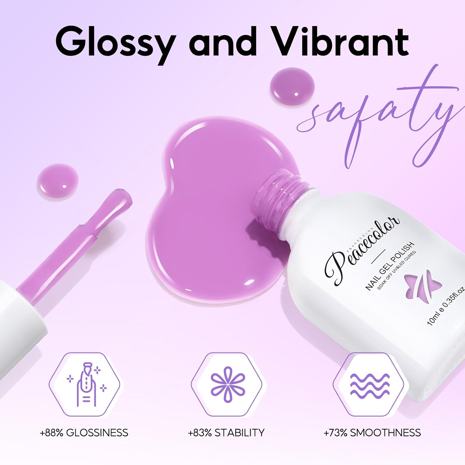 Detalle 2 de PEACECOLOR Vernis Gel UV 6 pièces