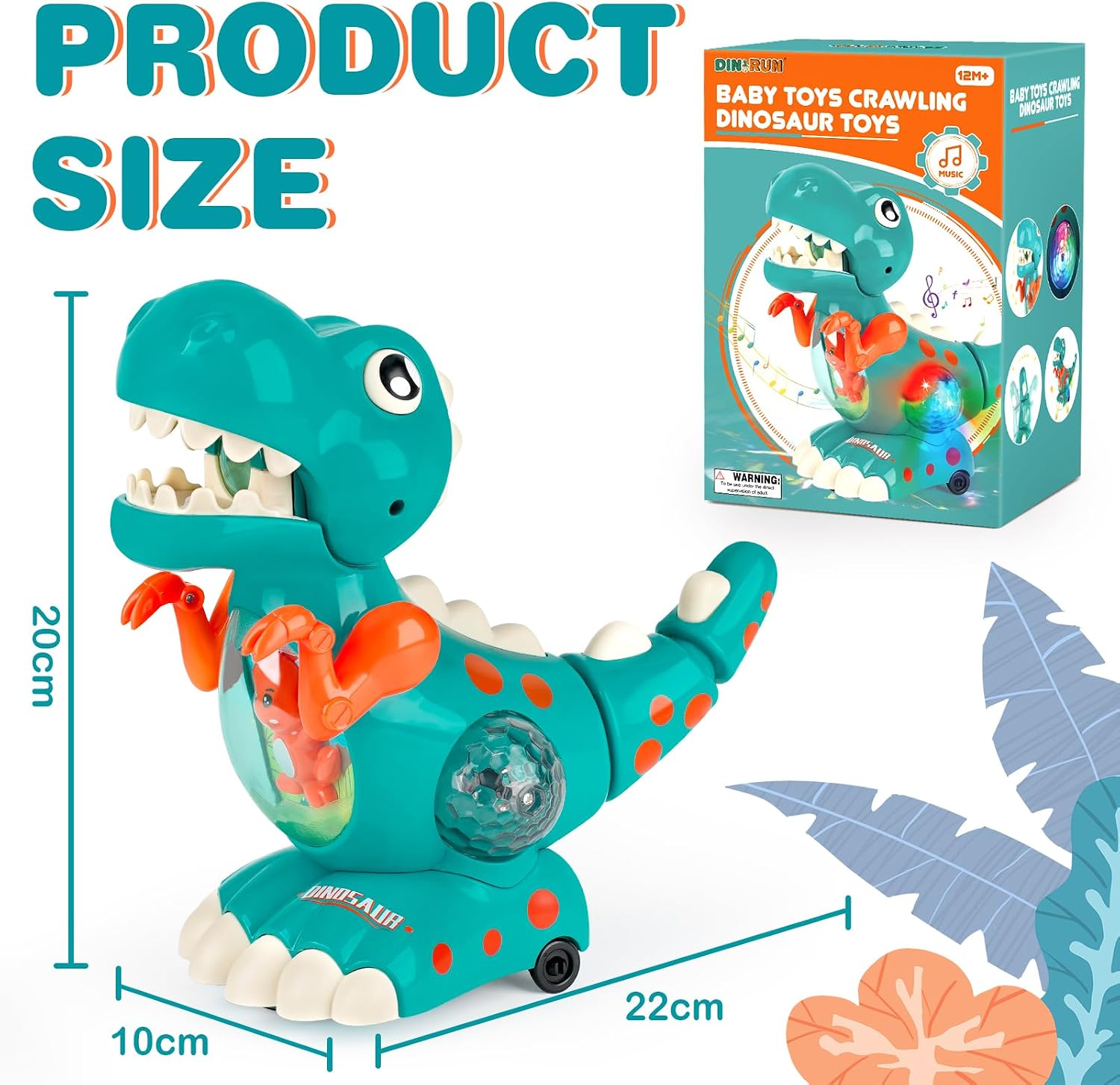Detalle 1 de DINORUN Baby Toys Crawling Dinosaur 1pc