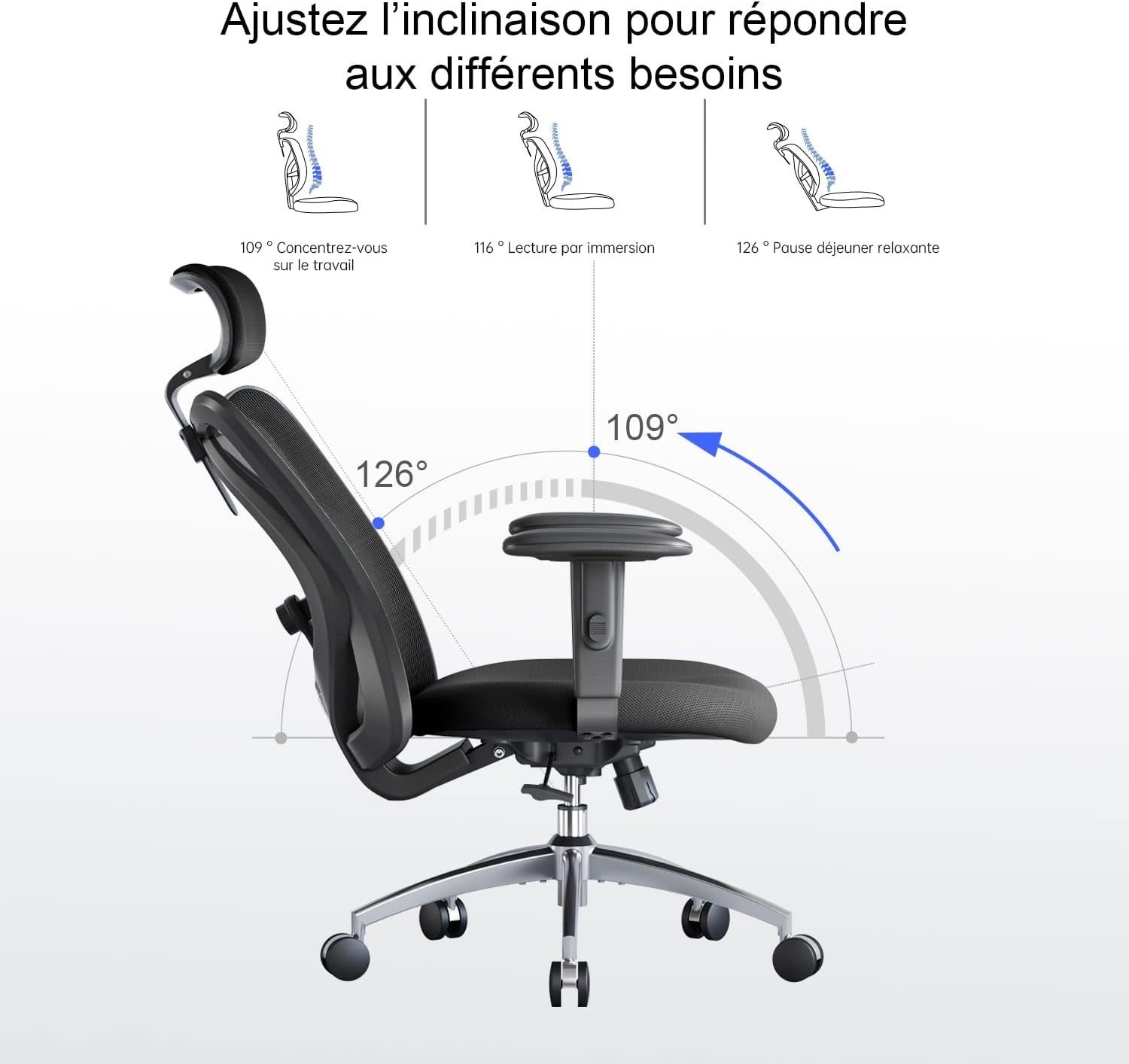 Thumbnail 5 de SIHOO Chaise de Bureau Ergonomique