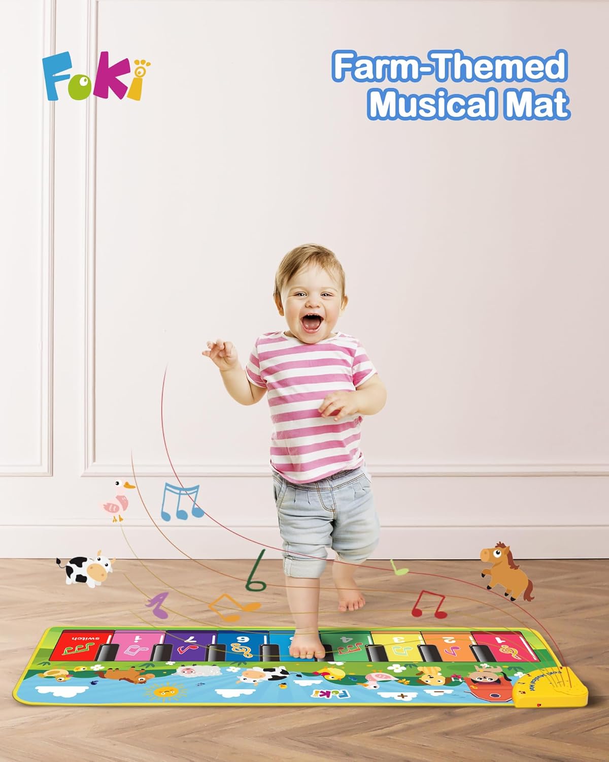 Detalle 2 de FOKI Floor Piano Mat for Toddlers, Age 1–5 🎹