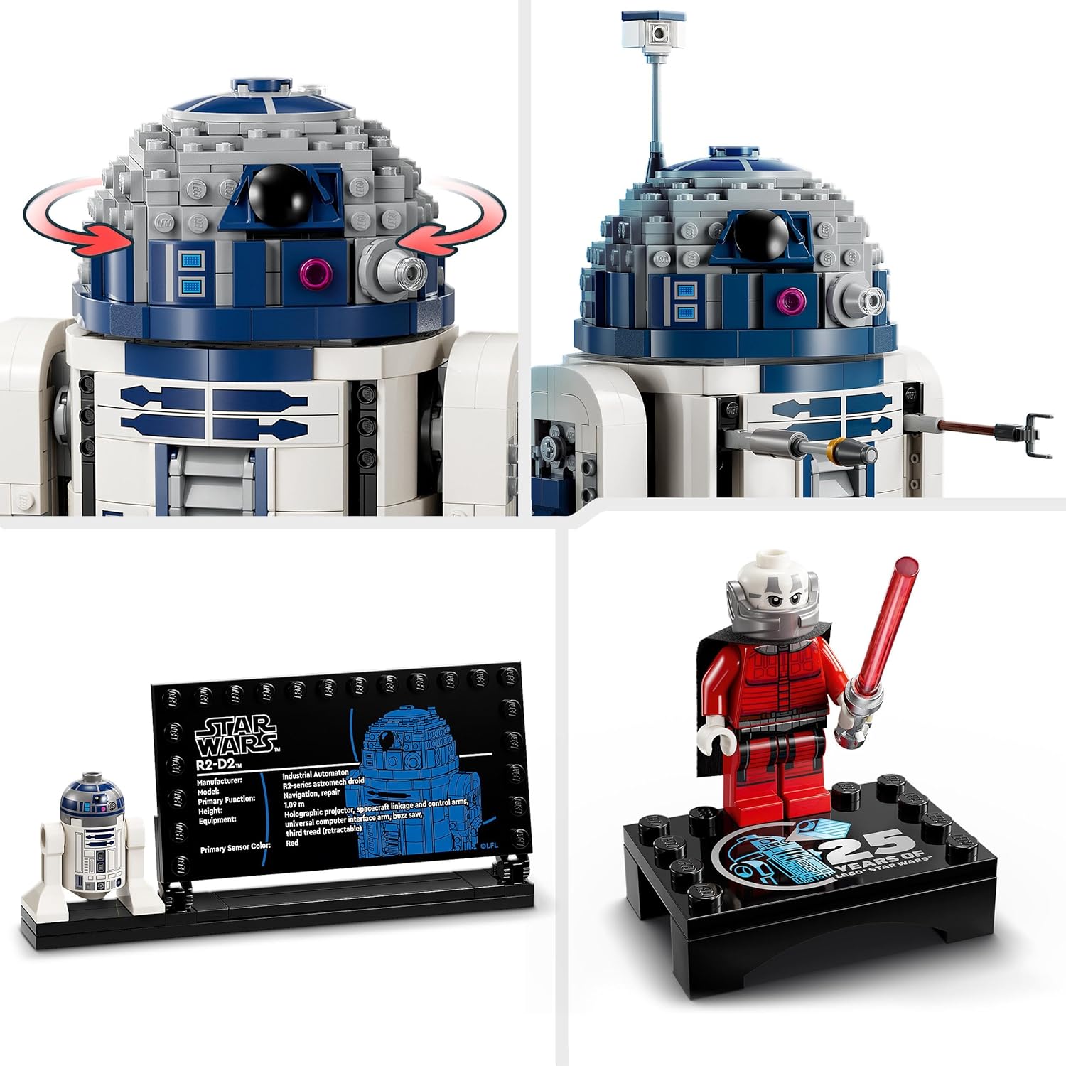 Thumbnail 3 de LEGO Star Wars 75379 R2-D2 : maquette à construire et déco, tête tournante et accessoires