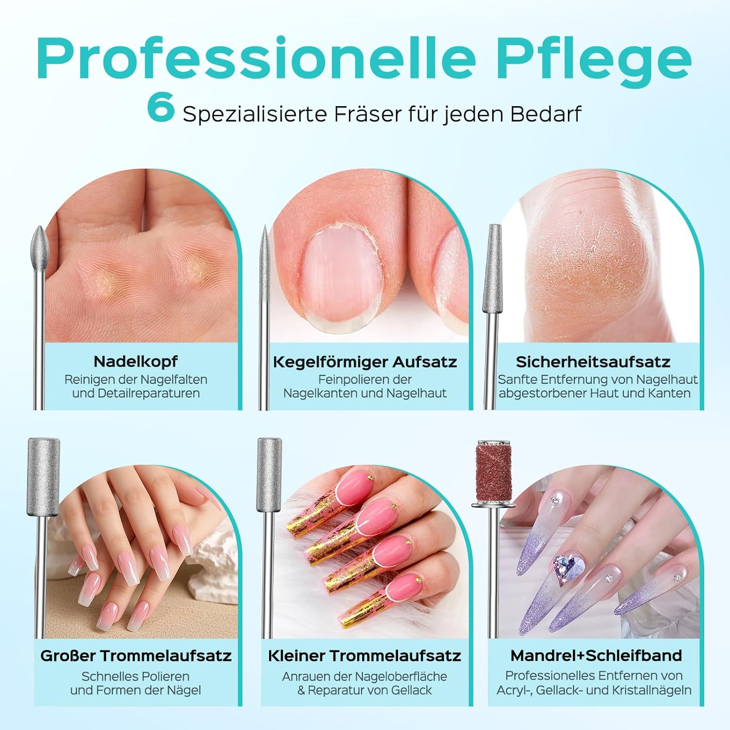 Detalle 2 de COSLUS C50 Nagelfräser Kabellose Elektrische Nagelfeile – 12 Stufen, LED-Display, USB-C, 77 g