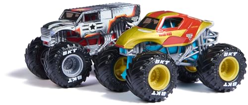 Detalle 2 de Monster Jam, coffret de 2 véhicules Marvel 1:64 en métal moulé, modèle aléatoire