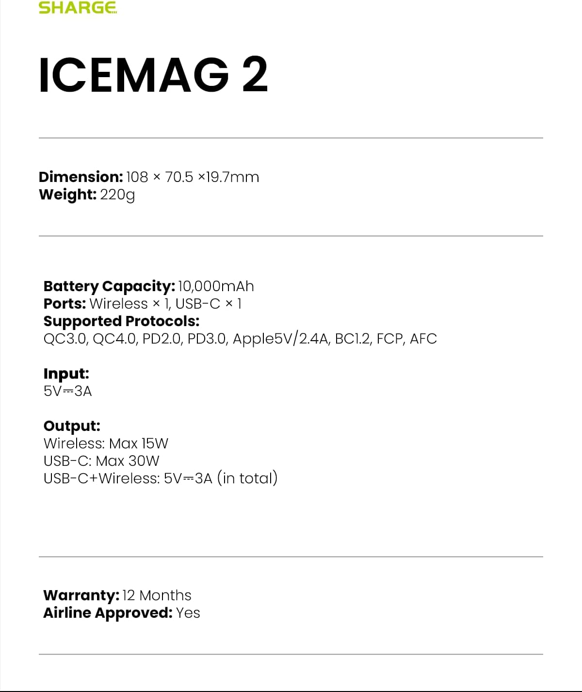 Thumbnail 6 de sharge ICEMAG 2 Powerbank 10000mAh MagSafe