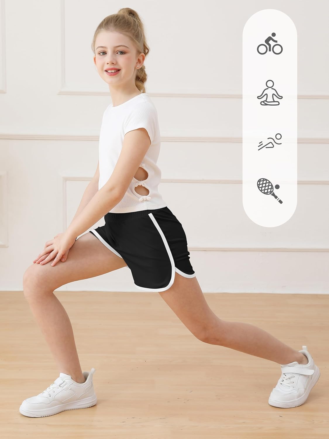 Thumbnail 5 de Girls soccer shorts 4-pack, 82% polyamide