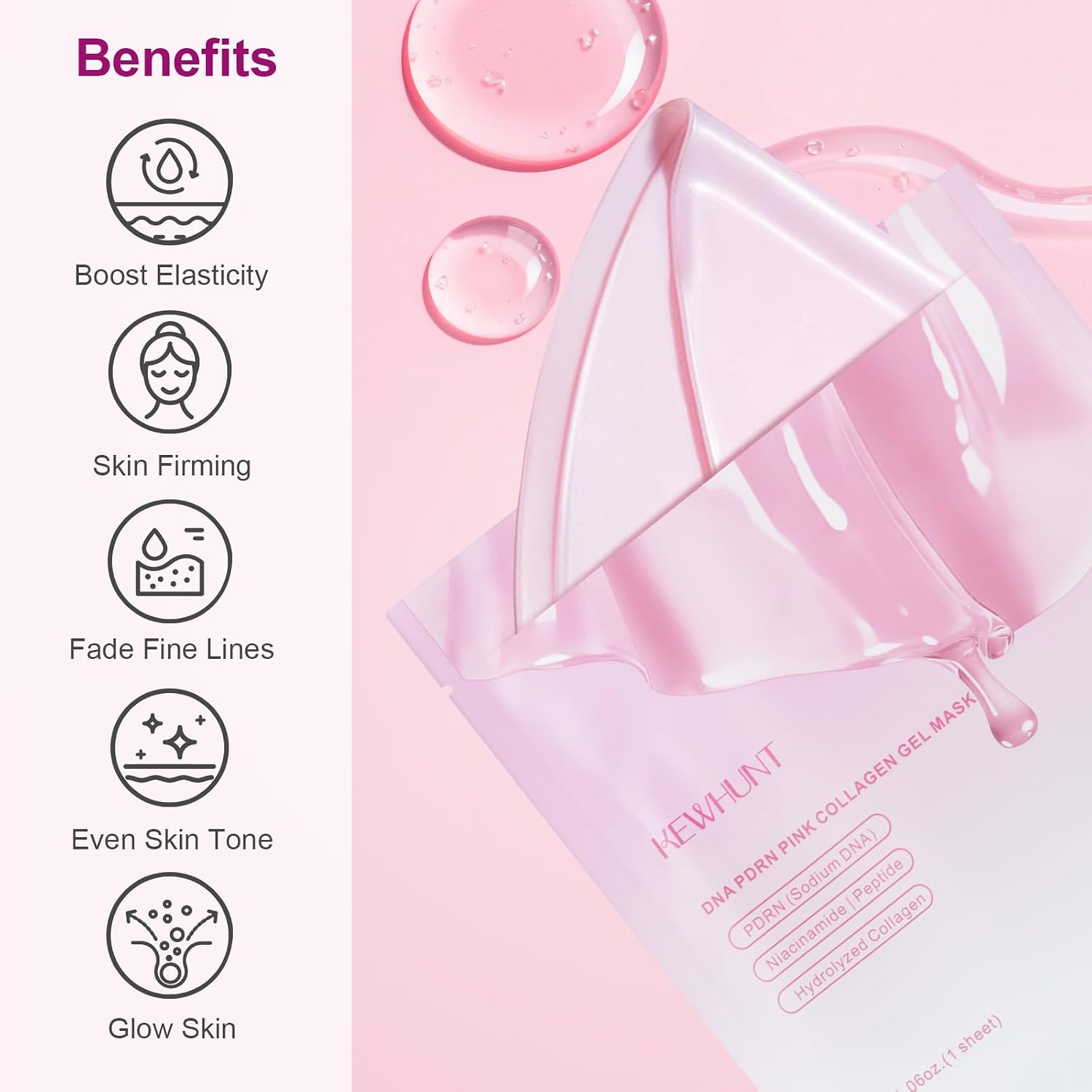 Detalle 2 de Kewhunt Salmon DNA PDRN Collagen Jelly Mask, Overnight Hydrogel with Peptides