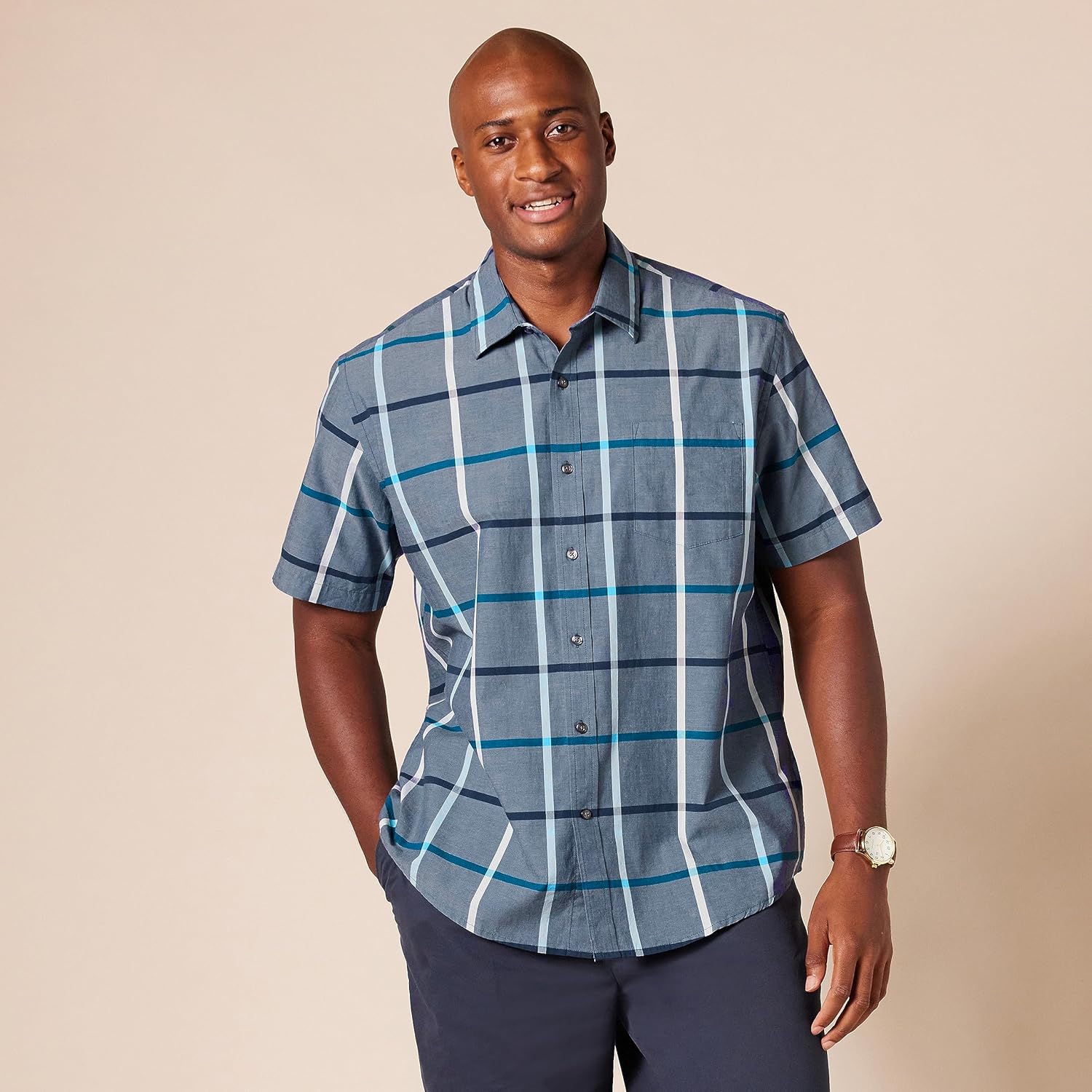 Thumbnail 5 de Amazon Essentials Men’s Regular-Fit Short-Sleeve Poplin Shirt