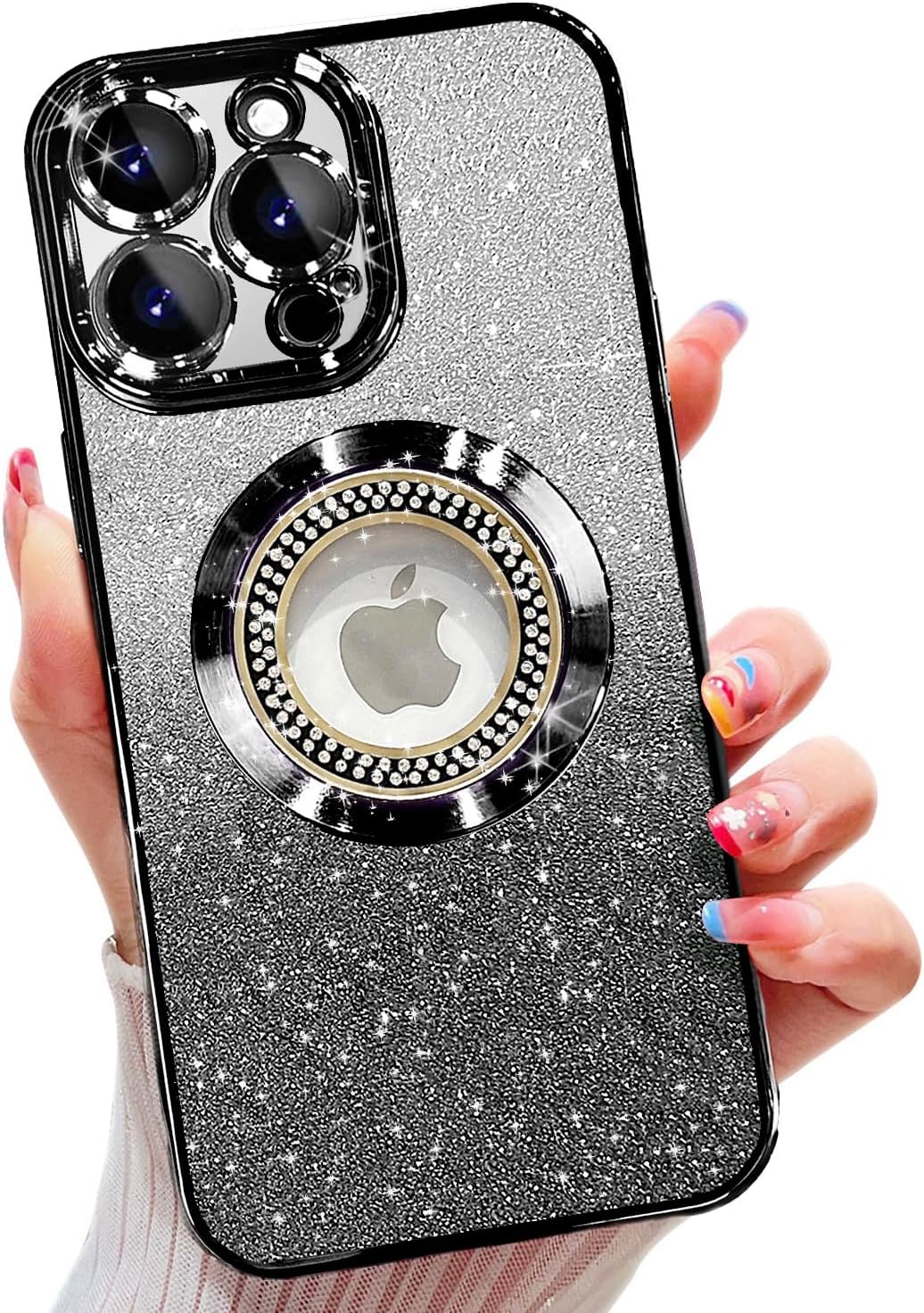 Misscase Magnetic Glitter Case for iPhone 16 Pro Max – Full Protection with Camera Lens Protector
