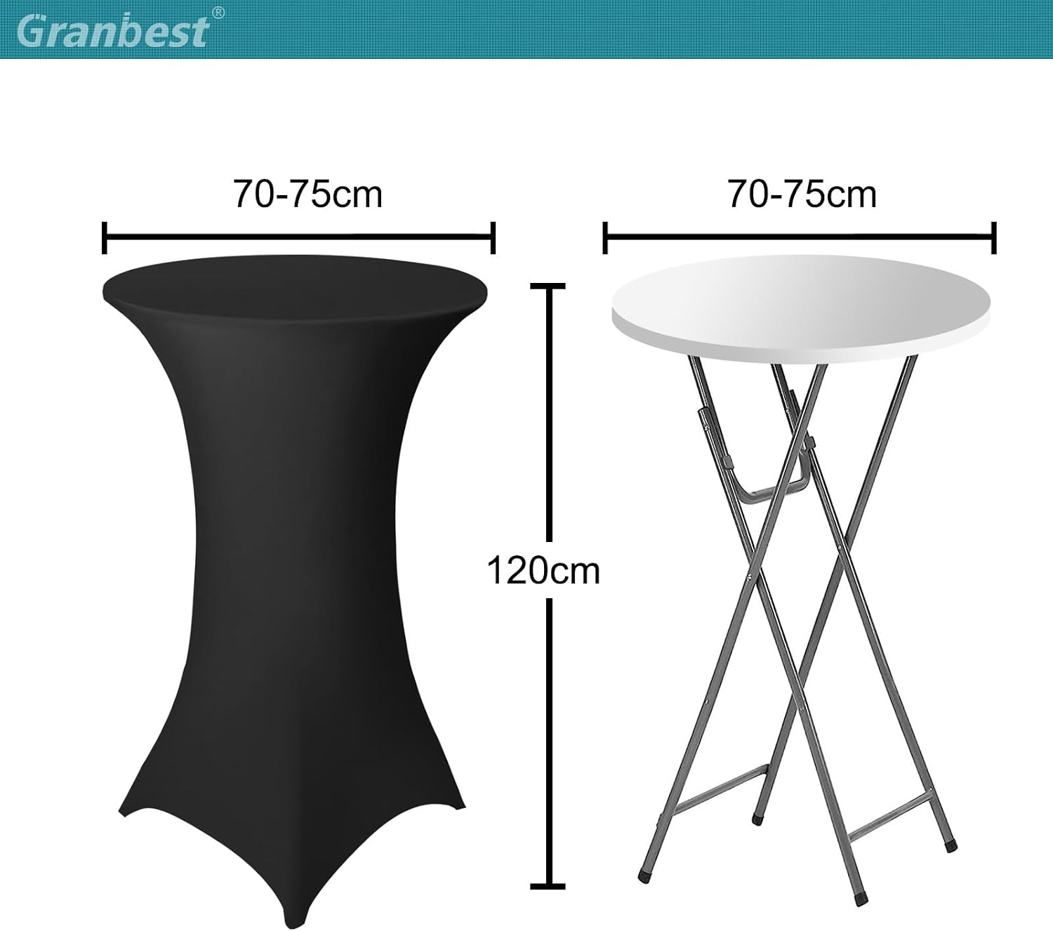 Thumbnail 6 de Granbest elastische statafelhoes 70-75 cm, wit polyester-elastaan