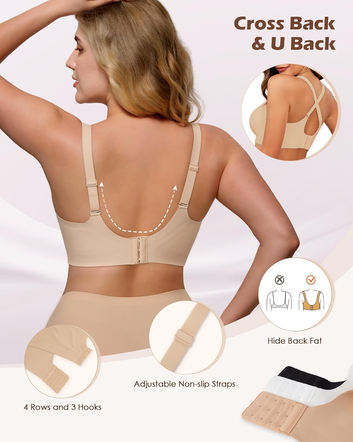 Thumbnail 2 de As Fairy Wireless No Underwire V-Neck Seamless Push Up Bralette