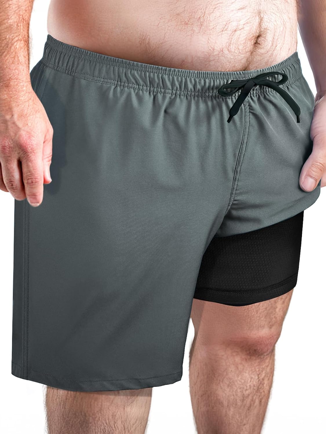 Detalle de Arcweg Badehose Herren Große Größen 2XL–6XL: Schnelltrocknend, kompressionsgefüttert und elastischer Bund