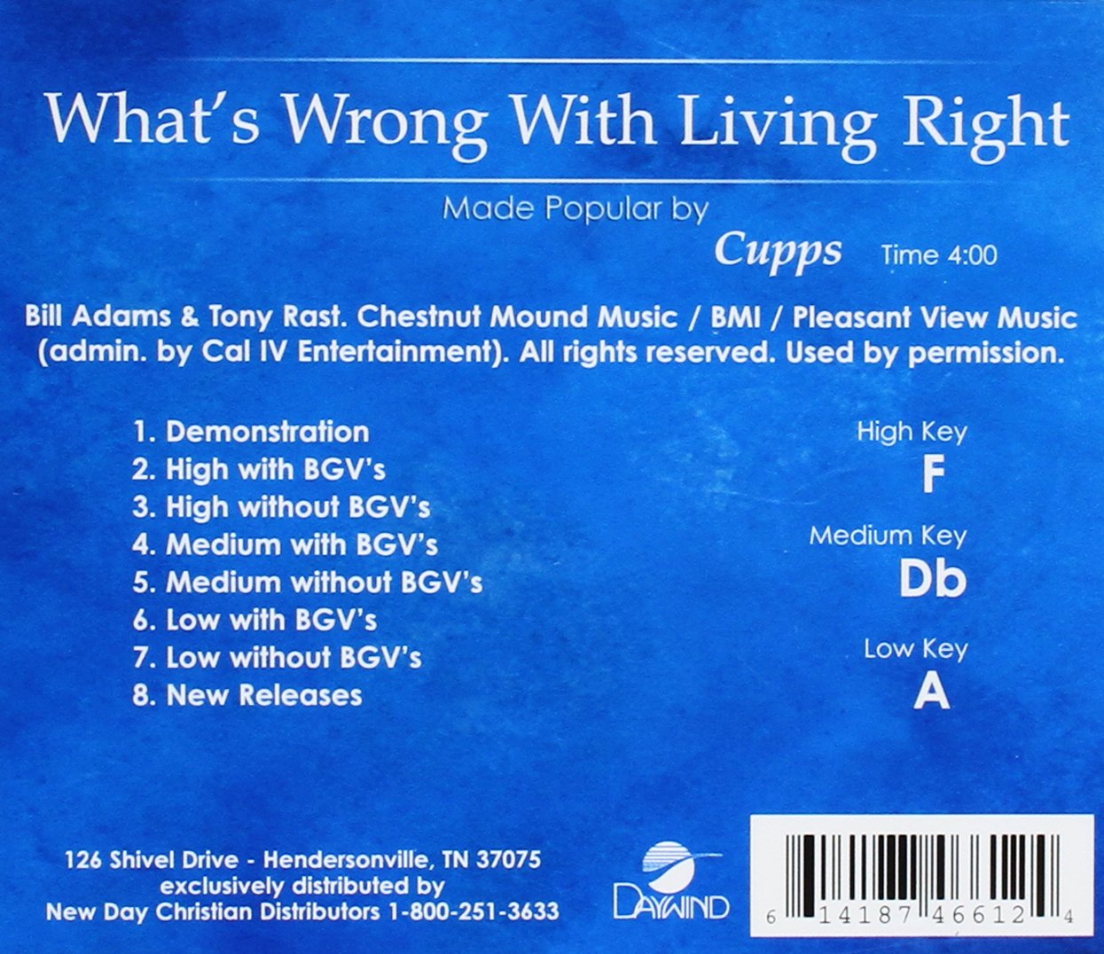 Detalle 2 de What's Wrong With Living Right Accompaniment/Performance Track CD