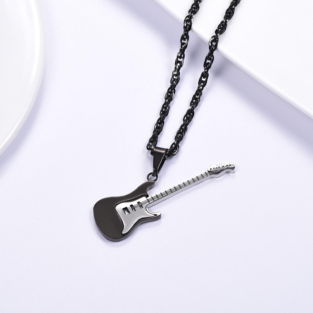 Thumbnail 3 de PROSTEEL Collana pendente uomo con ciondolo chitarra elettrica, catena regolabile in acciaio 316L