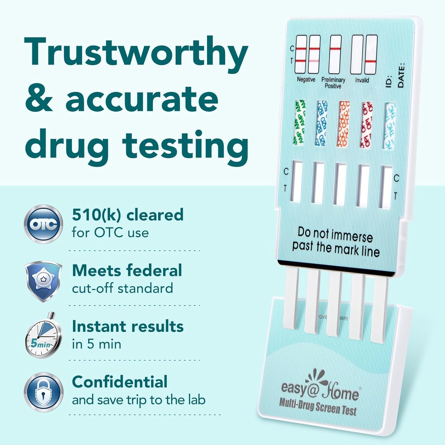 Thumbnail 3 de Easy@Home 5 Panel Drug Test Kit 5 pack