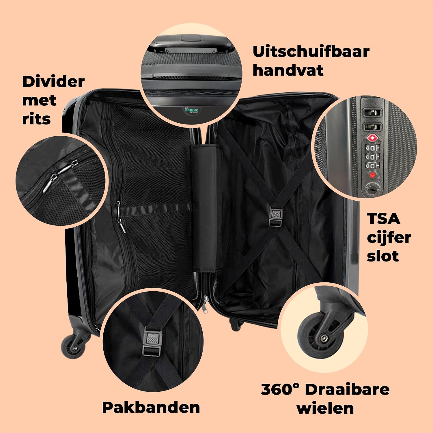 Detalle 2 de NoBoringSuitcases.com Valigia Grande 72L 67cm