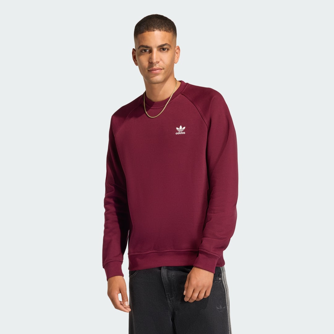 Detalle de Adidas Sudadera felpa esencial Burgundy