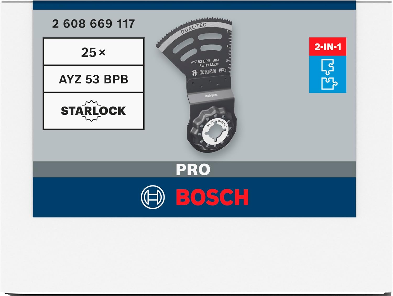 Detalle 2 de Bosch Lame pour outil multifonctions PRO Multi Material AYZ 53 BPB (Starlock) – largeur 53 mm