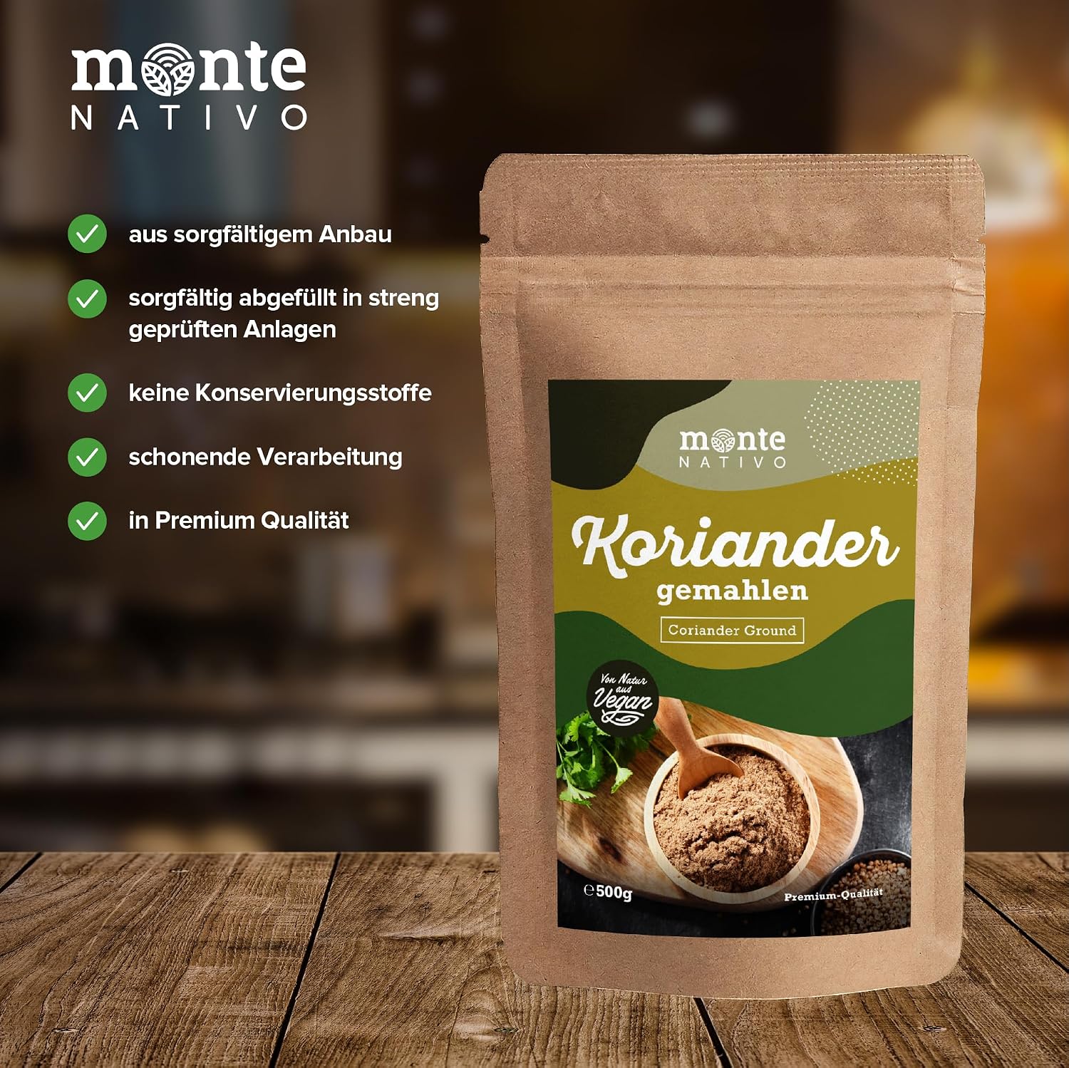 Detalle de Koriander gemahlen Monte Nativo (500 g) – Fein gemahlene Koriandersamen
