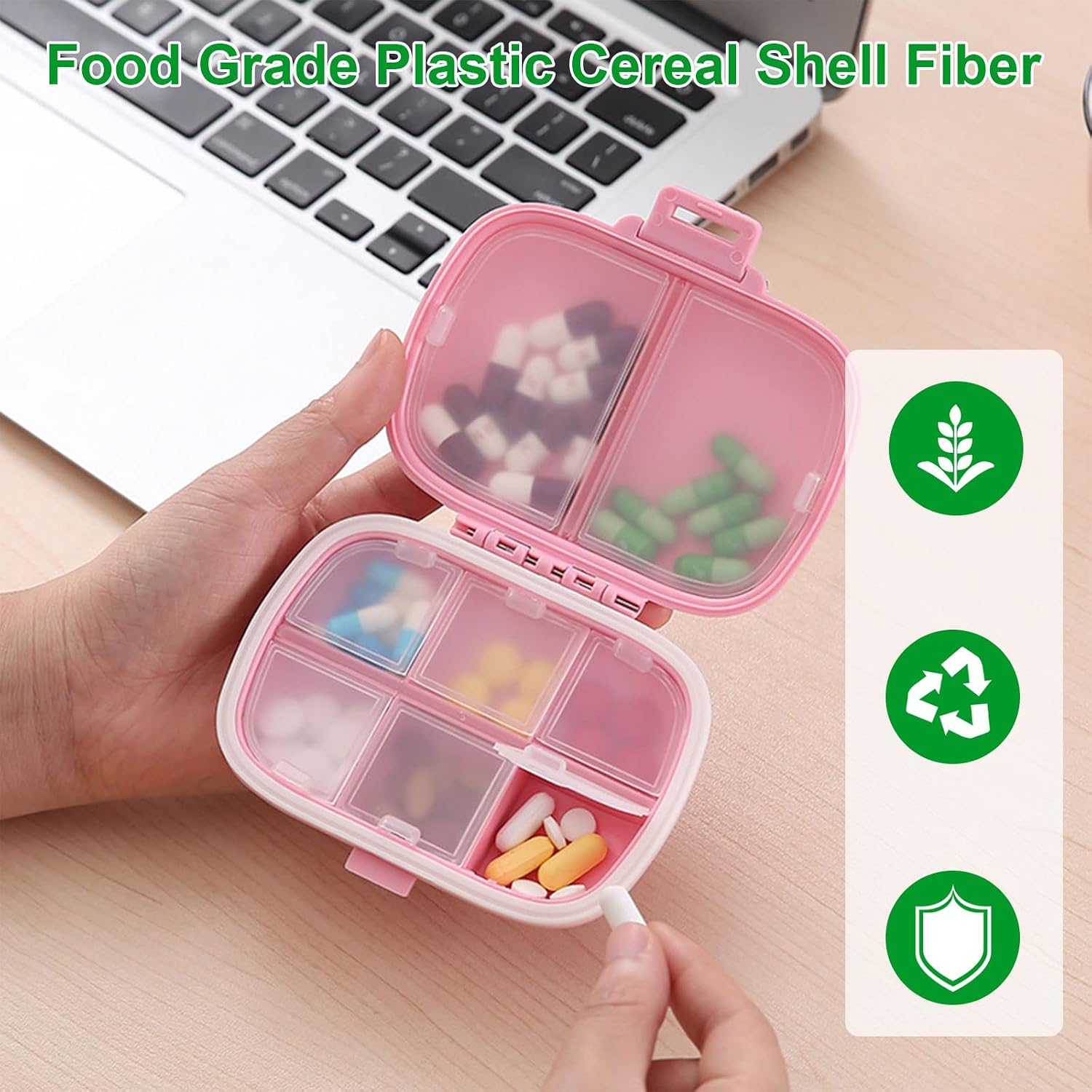 Detalle 2 de Pill container with 8 compartments