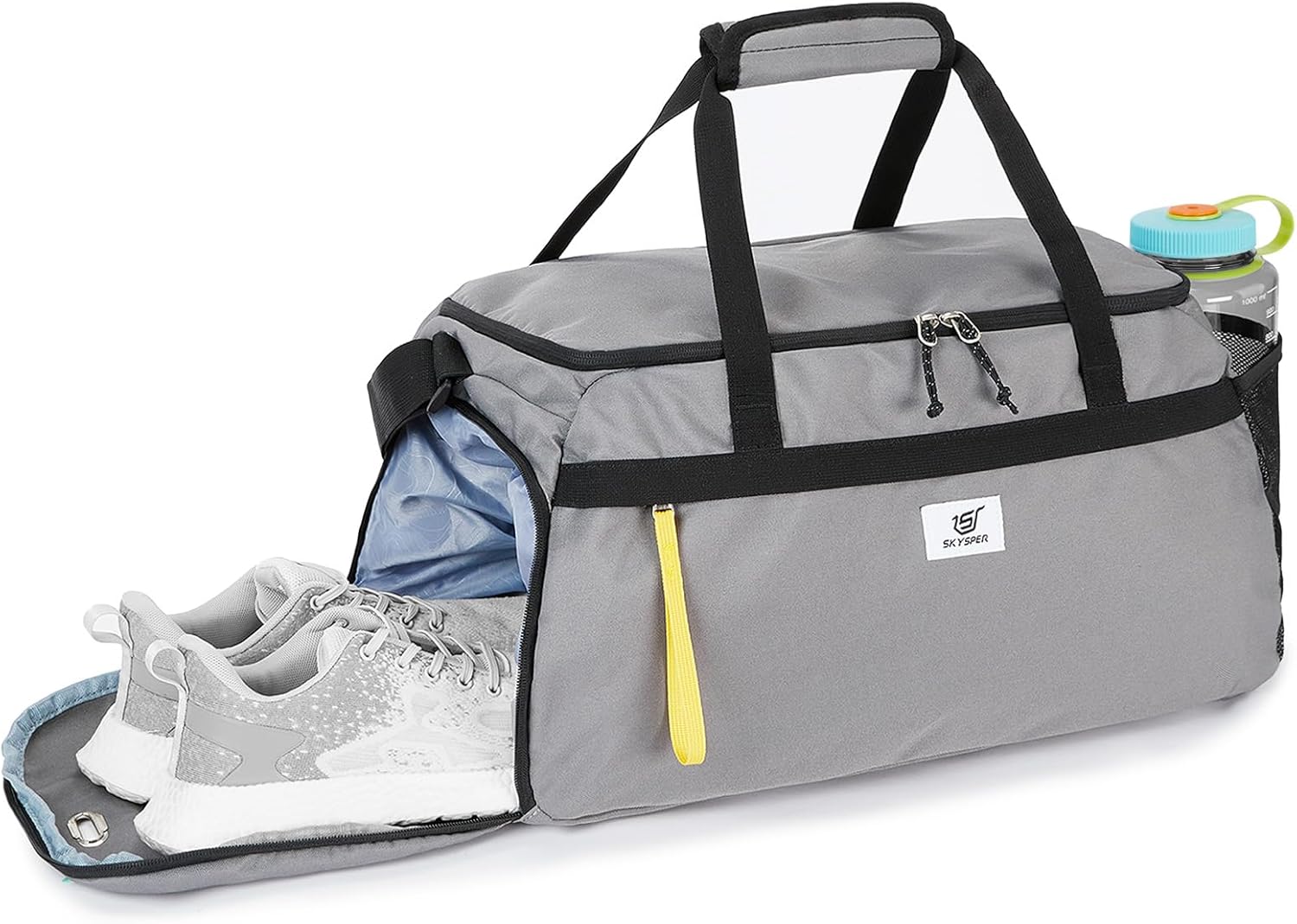 Detalle de SKYSPER 35L Sporttasche & Reisetasche – Schuhfach, Nassfach und viel Platz für Fitness & Reisen