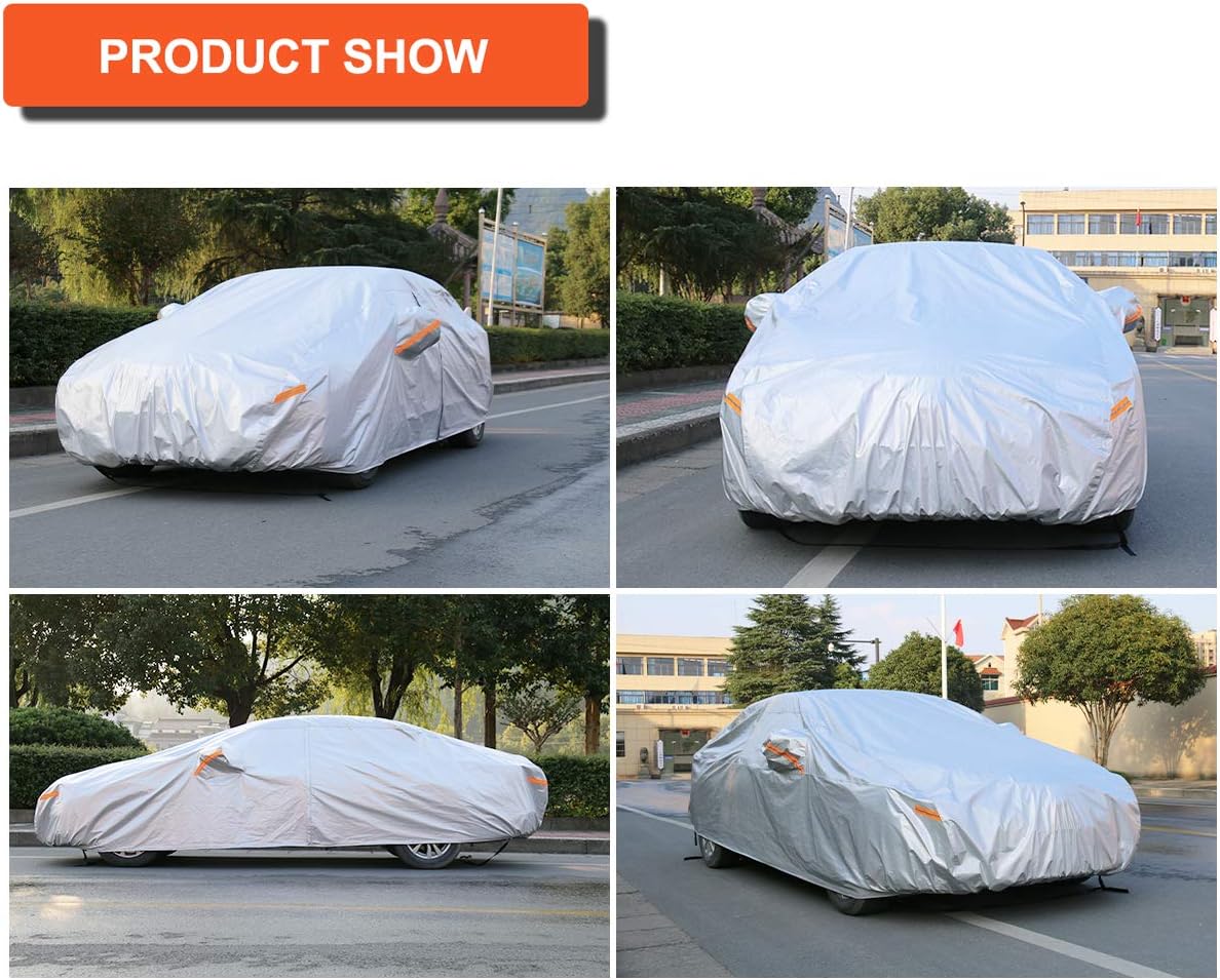 Thumbnail 4 de Kayme 6-Layers Car Cover for Sedans (470–490 cm) – Waterproof, Breathable, with Zip, Cotton Lined