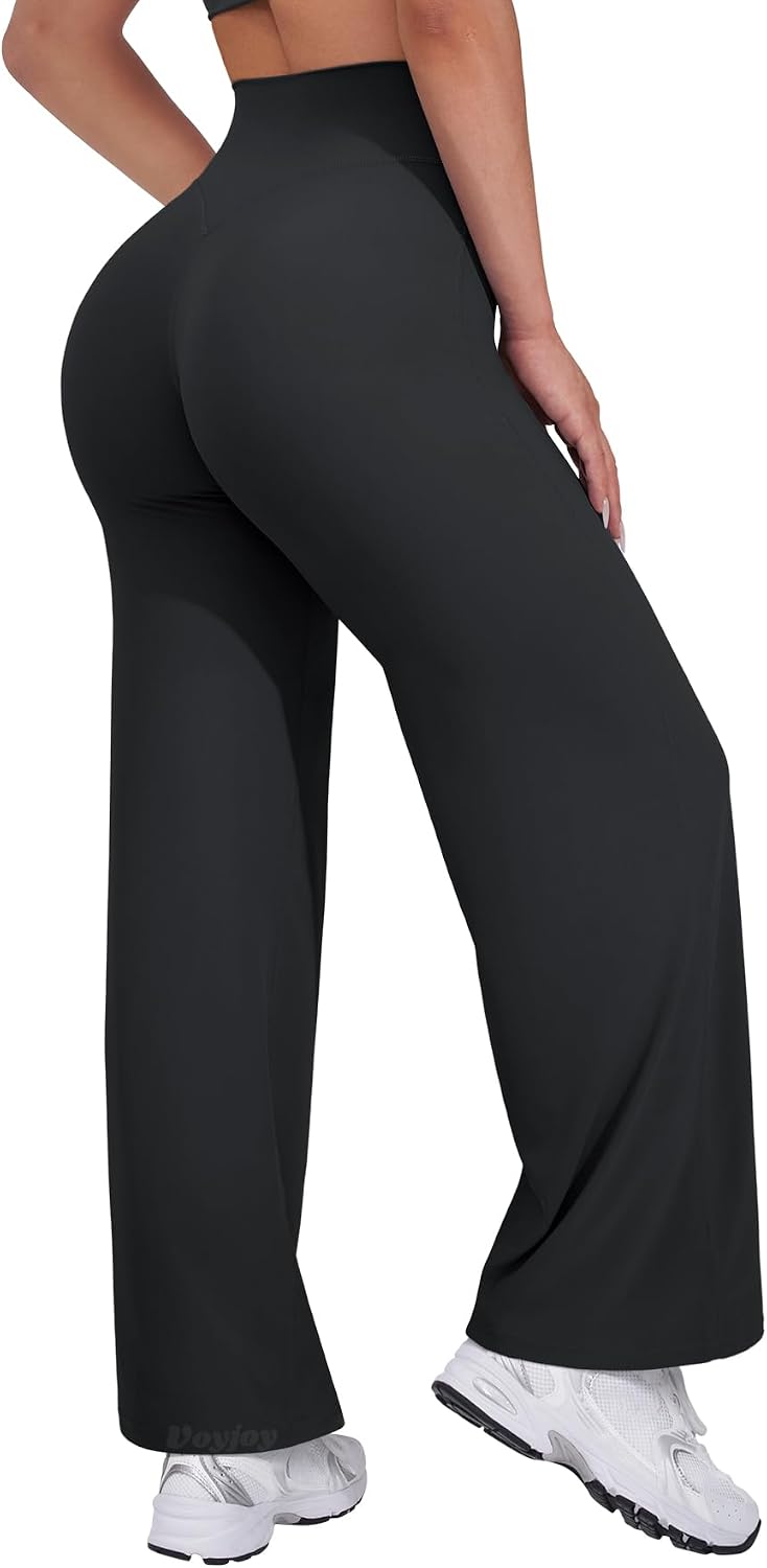 Imagen de VOYJOY Straight Leggings Bottoms for Women: High-Waisted, Buttery Soft Wide-Leg Pants en OfertitasTOP