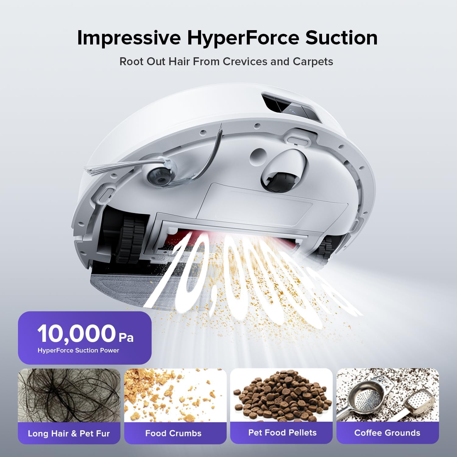 Detalle 2 de roborock Q10 S5 Robot Vacuum and Mop, 10,000 Pa Suction, Auto-Lifting Mop