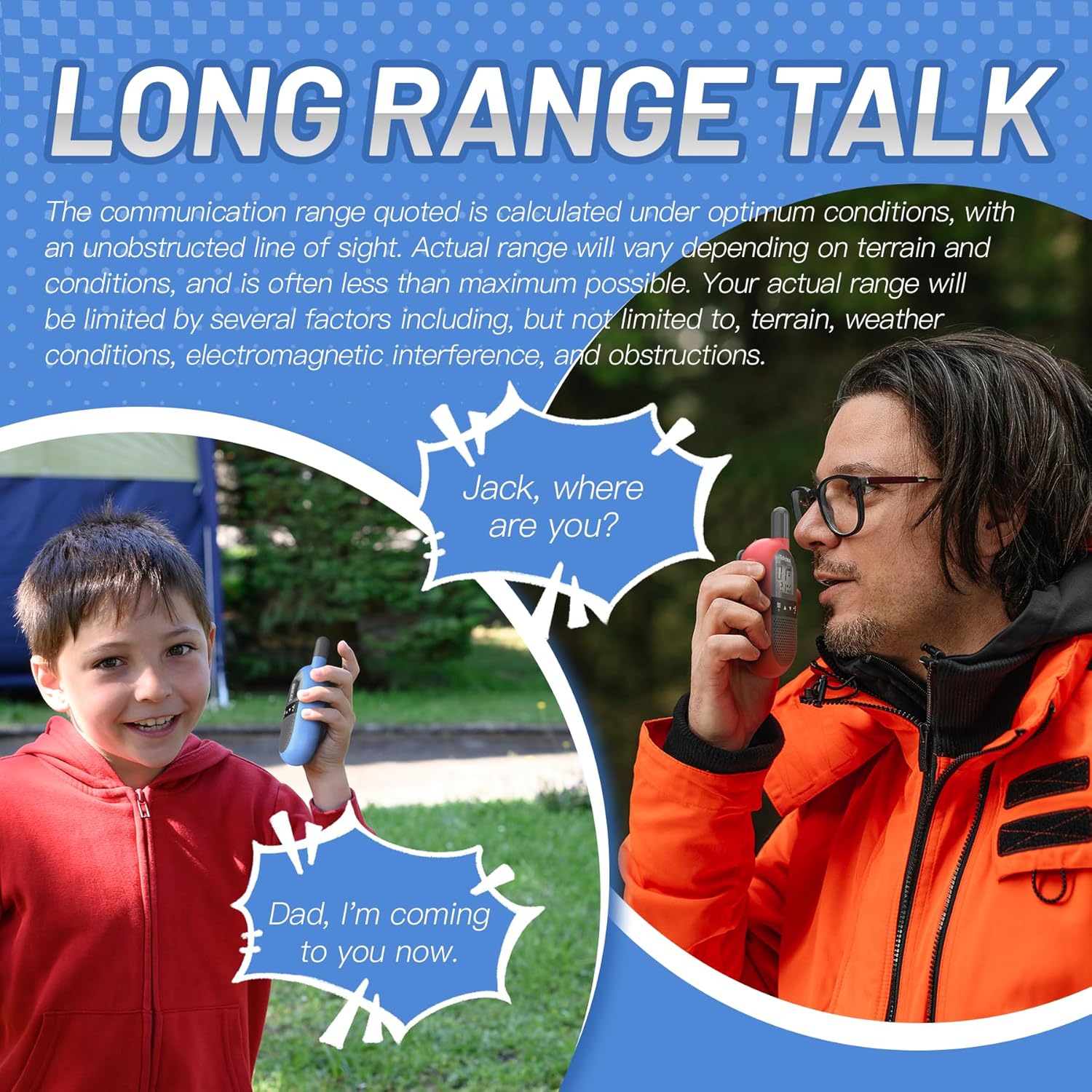 Thumbnail 2 de Talkpod Walkie Talkies for Adults and Kids – 4 Pack (Red, Blue, Yellow, Green) with Built‑In 1000mAh Li‑ion Batteries