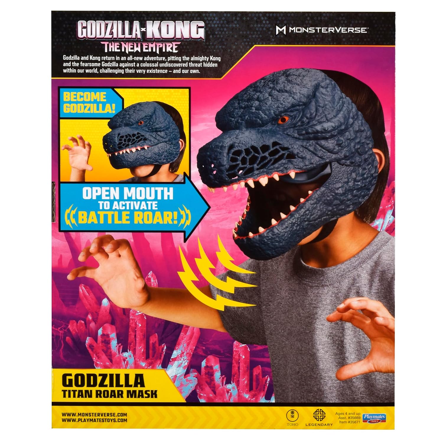 Detalle de MonsterVerse - Masque Godzilla x Kong MN3063 avec sons activés par le mouvement de la mâchoire