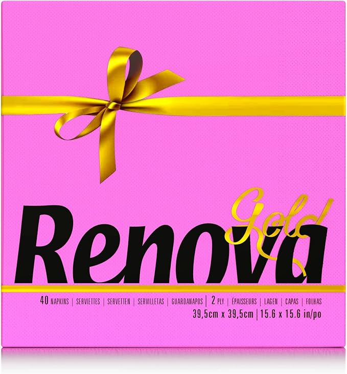 Renova Servilletas de Papel Fucsia, 40 unidades, tamaño grande