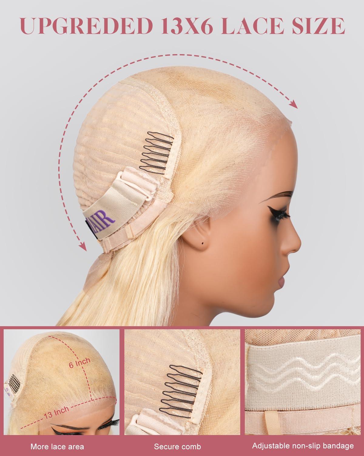 Thumbnail 4 de ALIDIDI MINI KNOTS 613 13x6 Lace Front Wig Human Hair 200 Density Blonde 26 Inch Body Wave