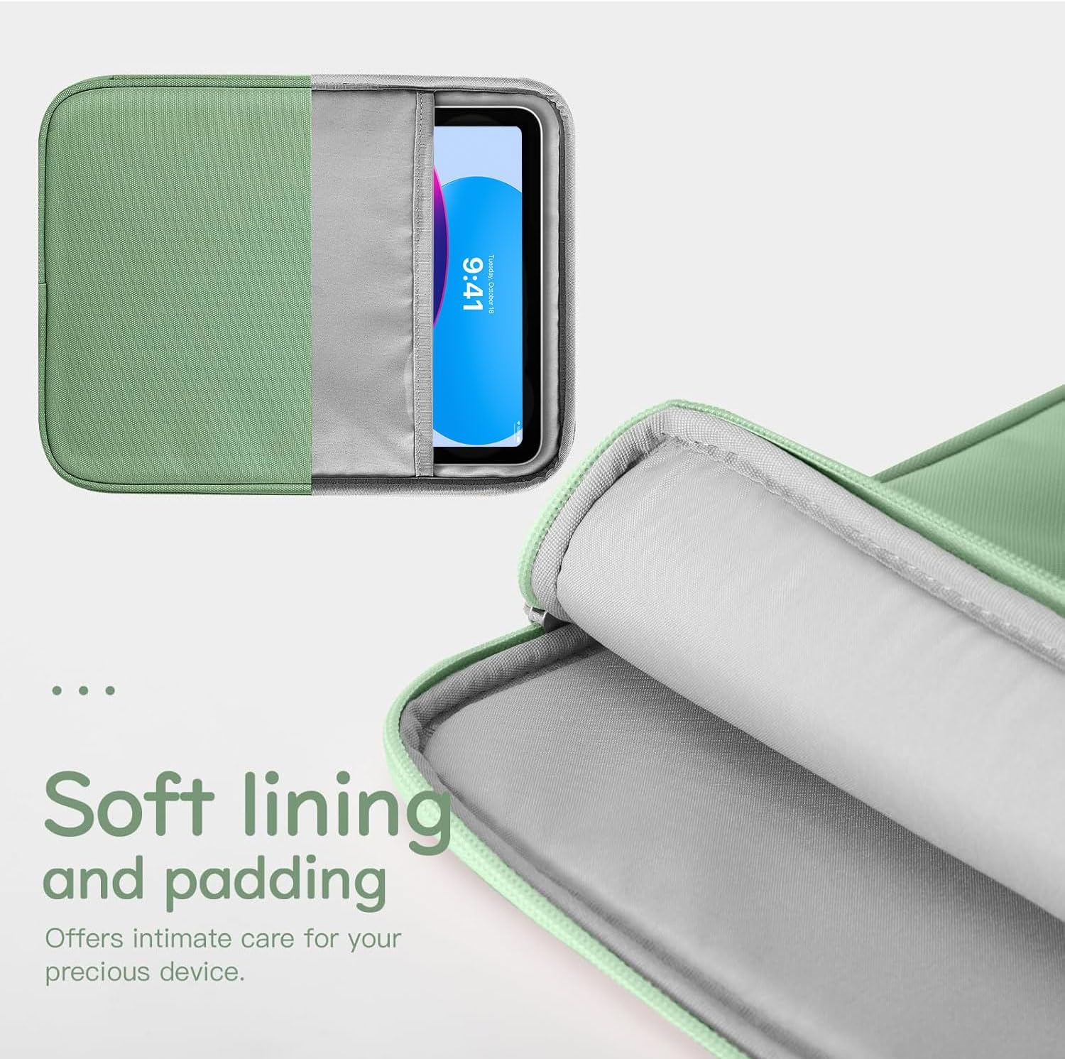 Detalle de Dadanism 9-11" Tablet Sleeve – Dunkelgrün, kompatibel mit iPad Pro 11" und 9–11 Zoll Tablets